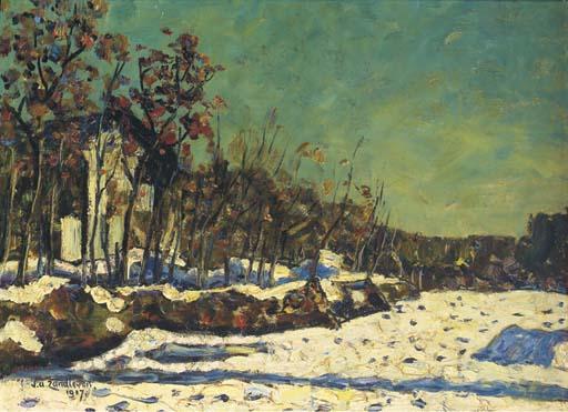 Jan Adam Zandleven - A bright winter\'s day