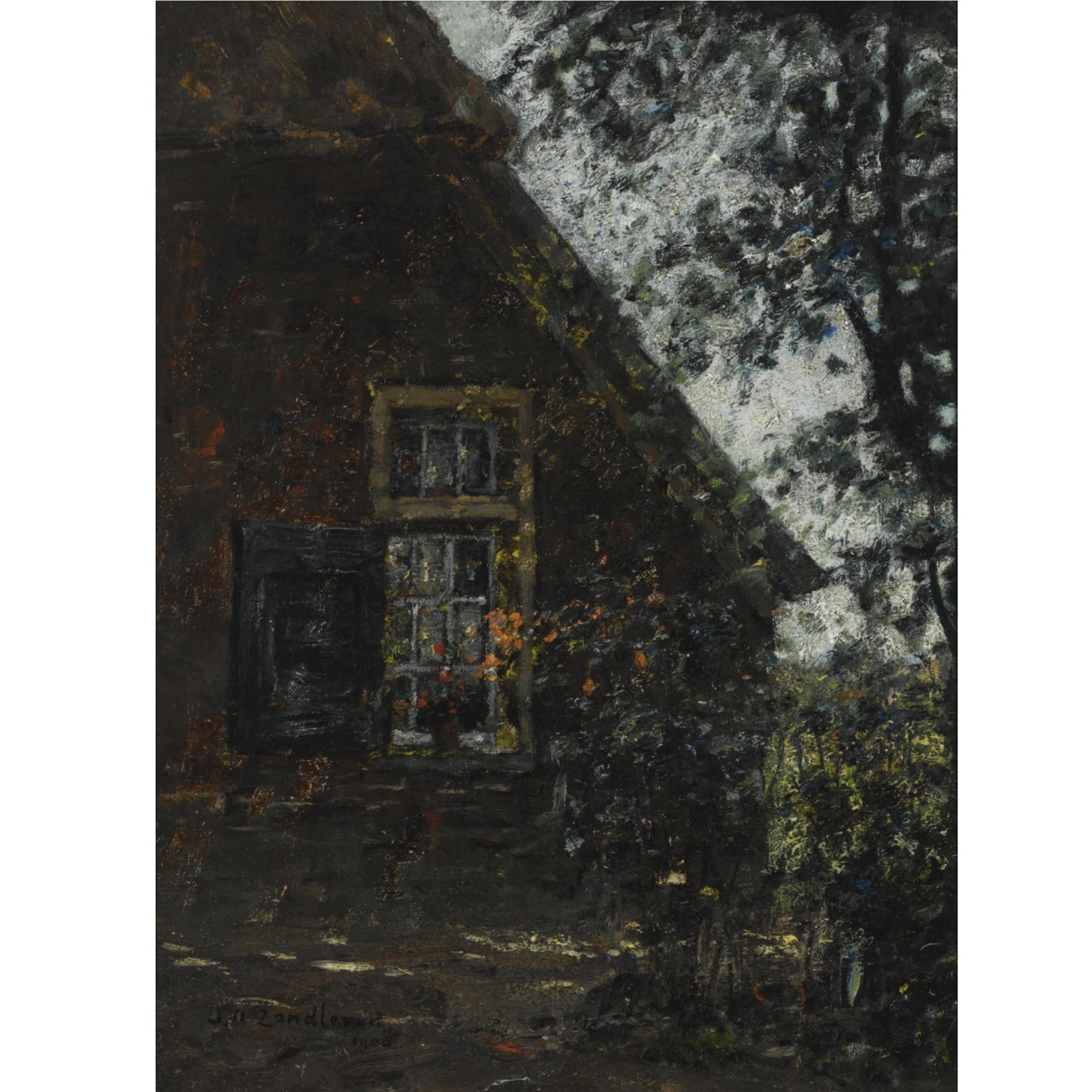 Jan Adam Zandleven - A Farmhouse In Summer