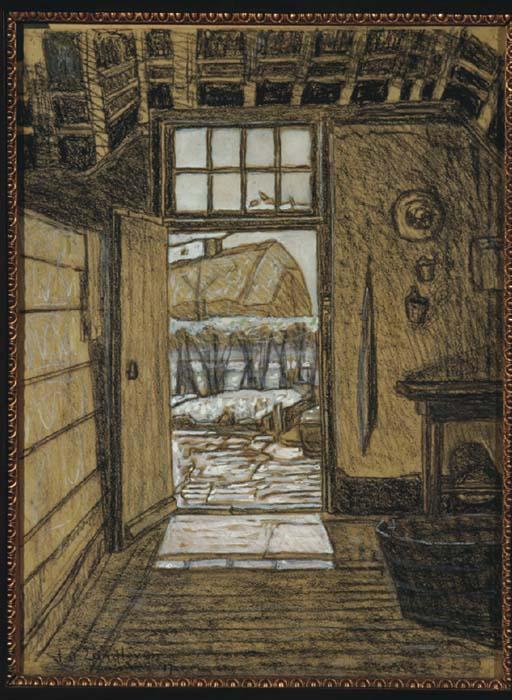 Jan Adam Zandleven - Interior of a farmhouse in Rhenen