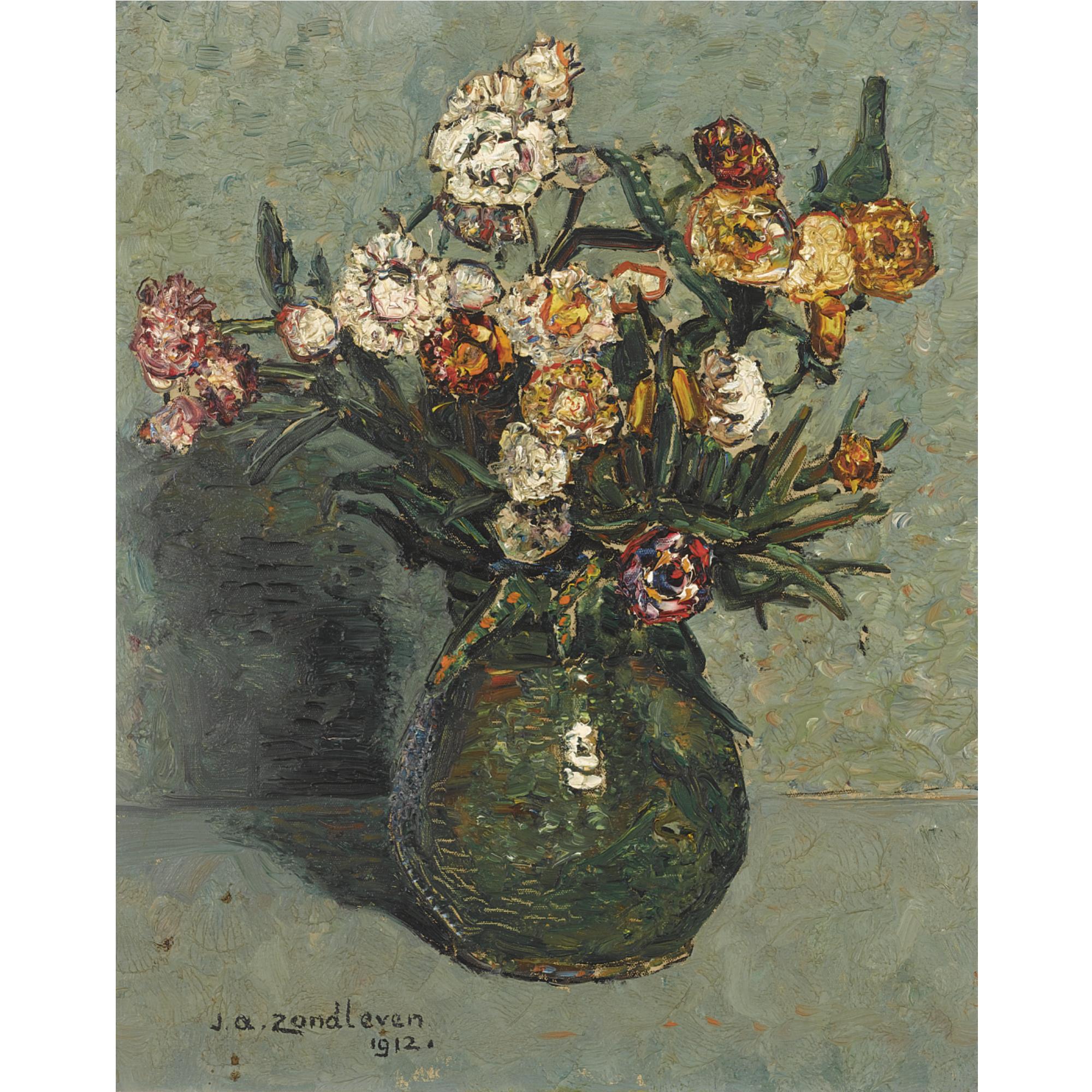 Jan Adam Zandleven - \'Melkkan Met Bloemen\'