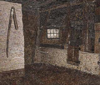 Jan Adam Zandleven - Pigsty with flail