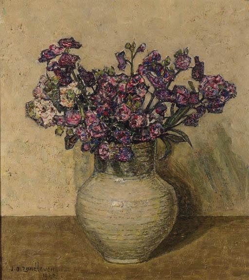 Jan Adam Zandleven - Sweet william in white \'Lanooy pot\'