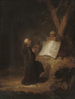 Jan Adriaensz. Van Staveren - A Hermit Monk At Prayer In A Landscape
