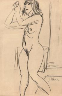 Jan Altink - Beppie (recto); a sketch of a nude (verso)