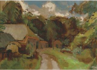 Jan Altink - Farmhouses near the Quintusbos, Glimmen Groningen