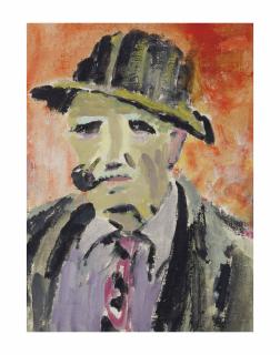 Jan Altink - Portrait of a man smoking a pipe