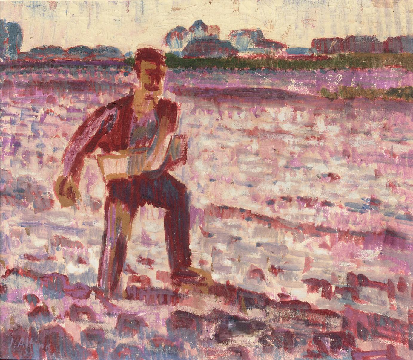 Jan Altink - Zaaier, tegenlicht: working the land