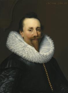 Jan Anthonisz. Van Ravesteyn - Portrait Of A Gentleman, Head And Shoulders, Wearing A Black Shirt And White Ruff