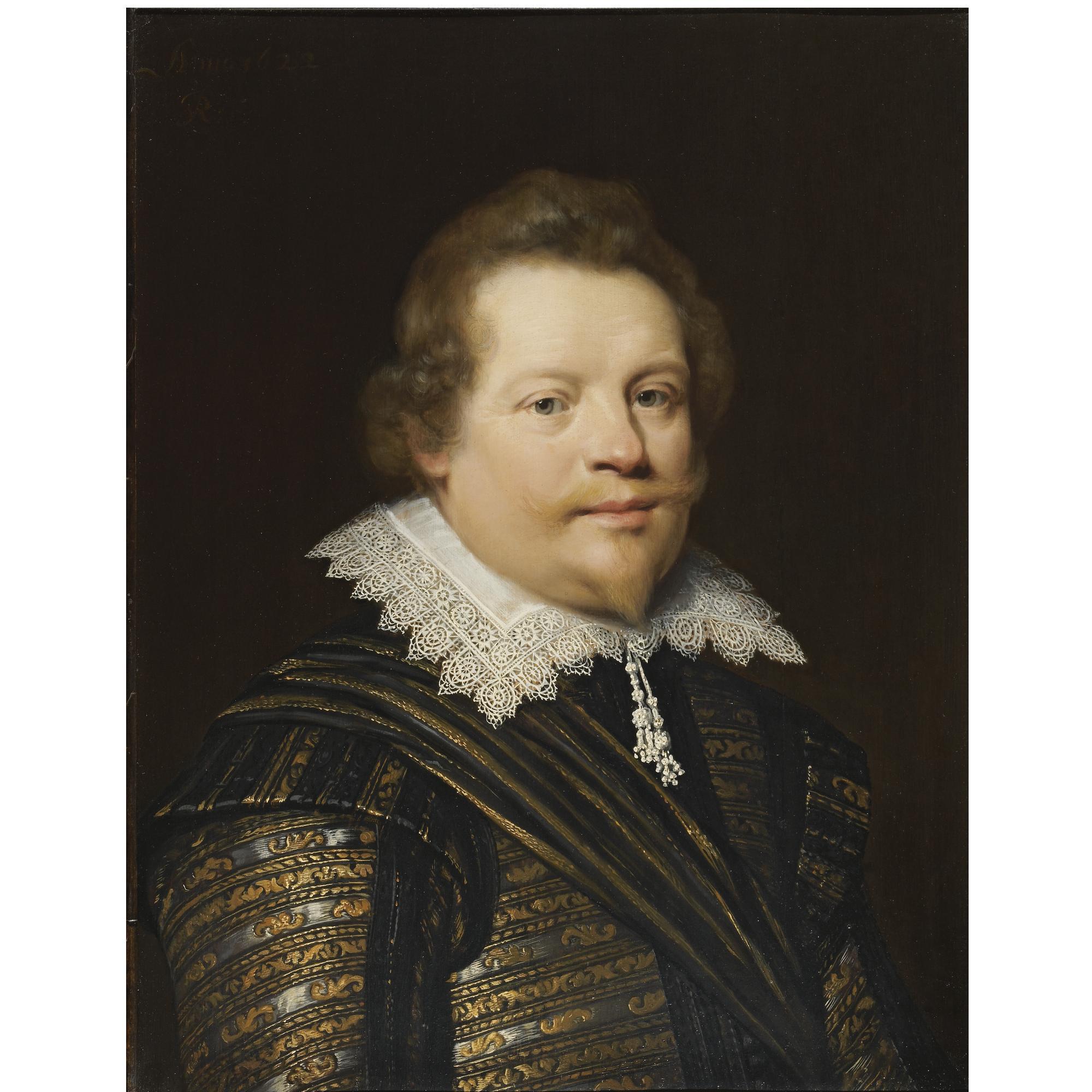 Jan Anthonisz. van Ravesteyn - Portrait Of A Gentleman Wearing A Black And Gold Embroidered Doublet And A White Ruff