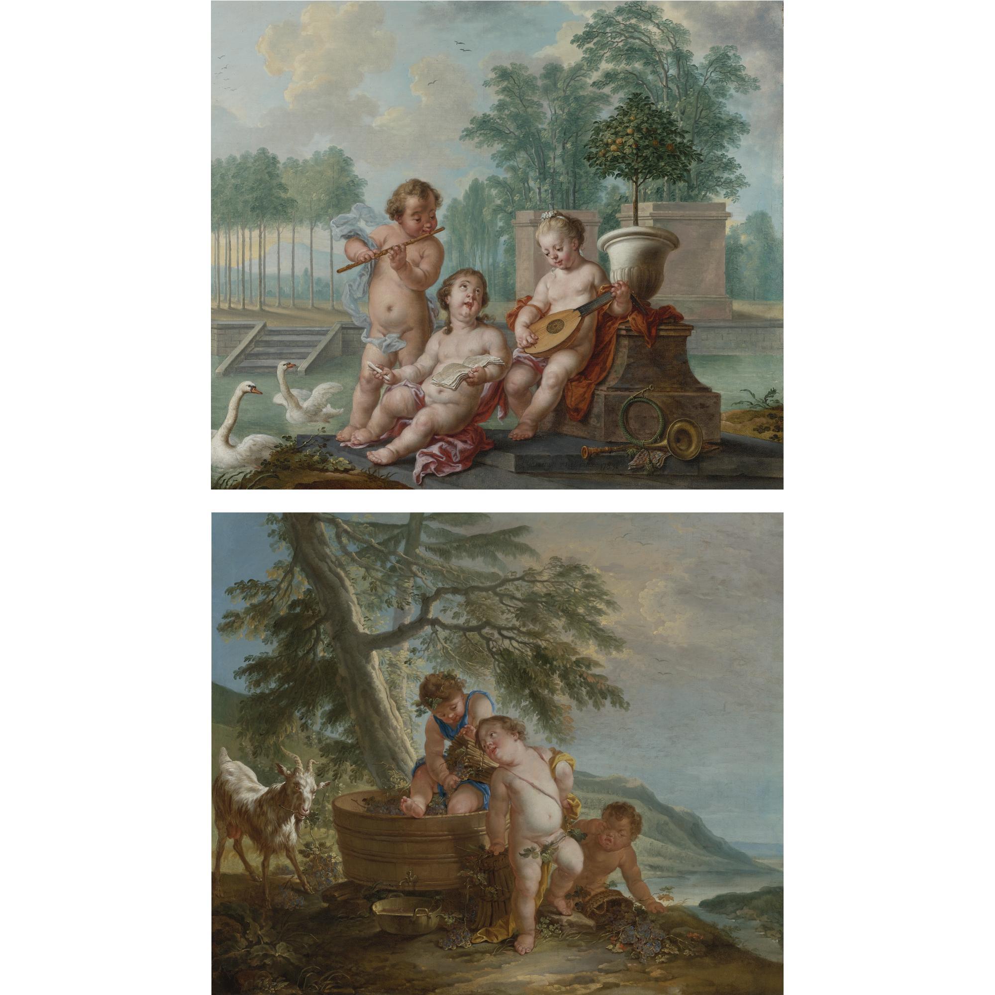 Jan Anton Garemyn - Allegory Of Summer; Allegory Of Fall