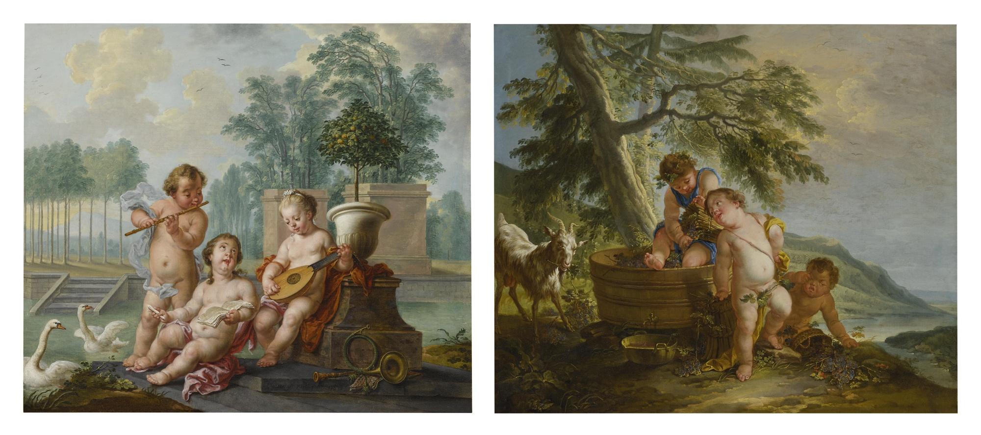 Jan Anton Garemyn - Allegory Of Summer; Allegory Of Fall