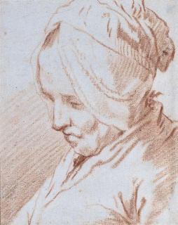 Jan Anton Garemyn - Portrait of an old lady, bust-length, wearing a bonnet