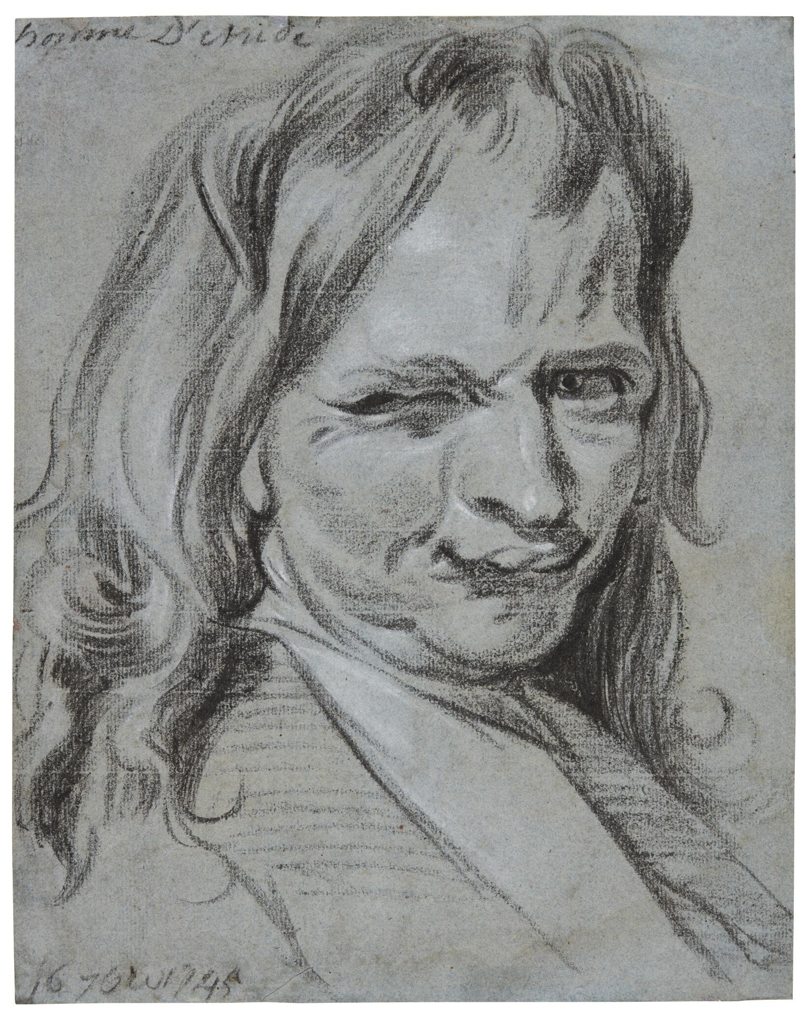 Jan Antoon Garemijn - Head And Shoulders Study Of A Grimacing Man