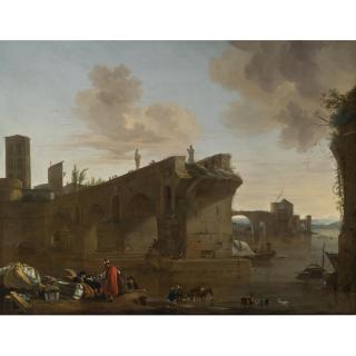 Jan Asselijn - Rome, A View Of The Ponte Rotto