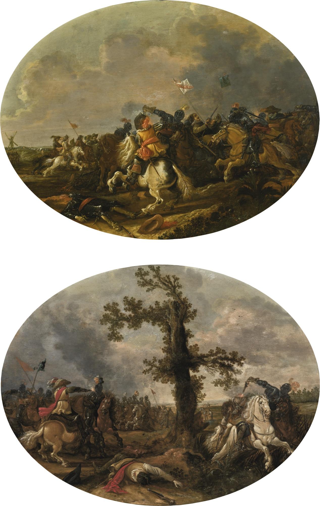 Jan Asselijn - Two Cavalry Skirmishes 
