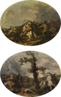 Jan Asselijn - Two Cavalry Skirmishes 