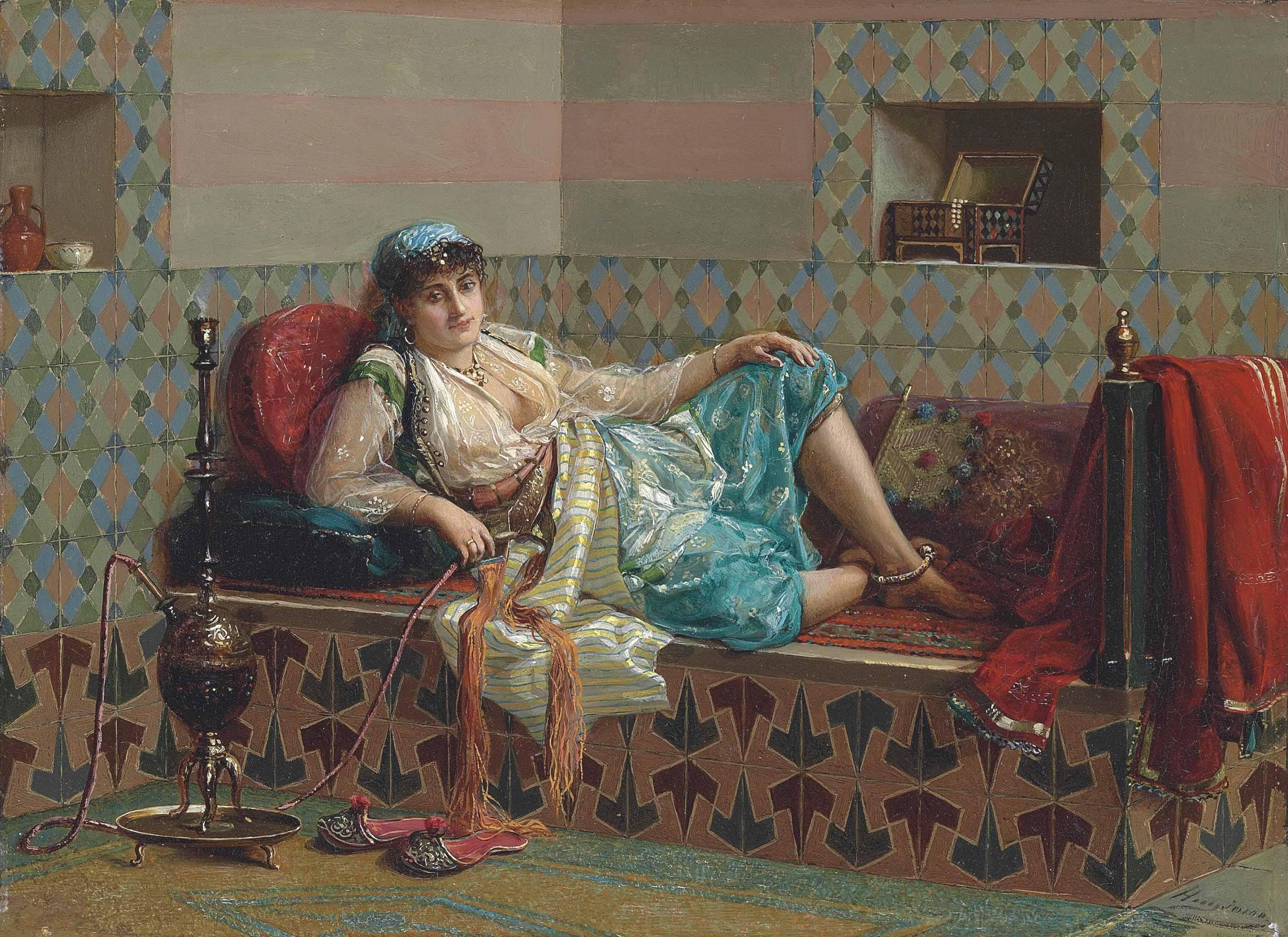 Jan Baptist Huysmans - Relaxing in the Harem
