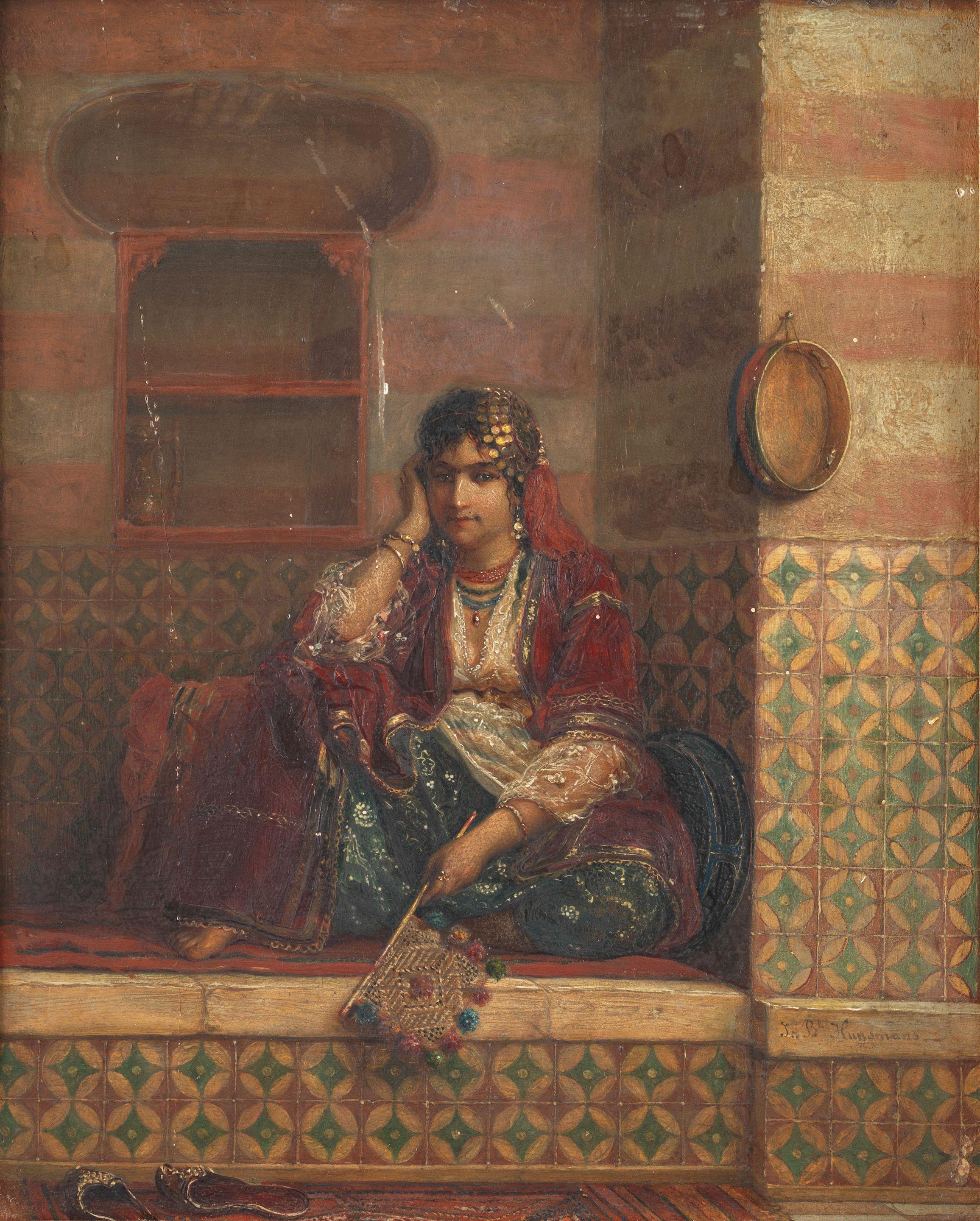 Jan Baptist Huysmans - Seated man with hookah; A corner of the Harem one 26.5 x 20.8cm (10 7/16 x 8 3/16in); the other 26.1 x 20.8cm (10 1/4 x 8 3/16in)