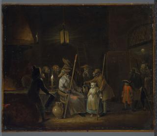 Jan Baptist Lambrechts - A cat judged by monkeys