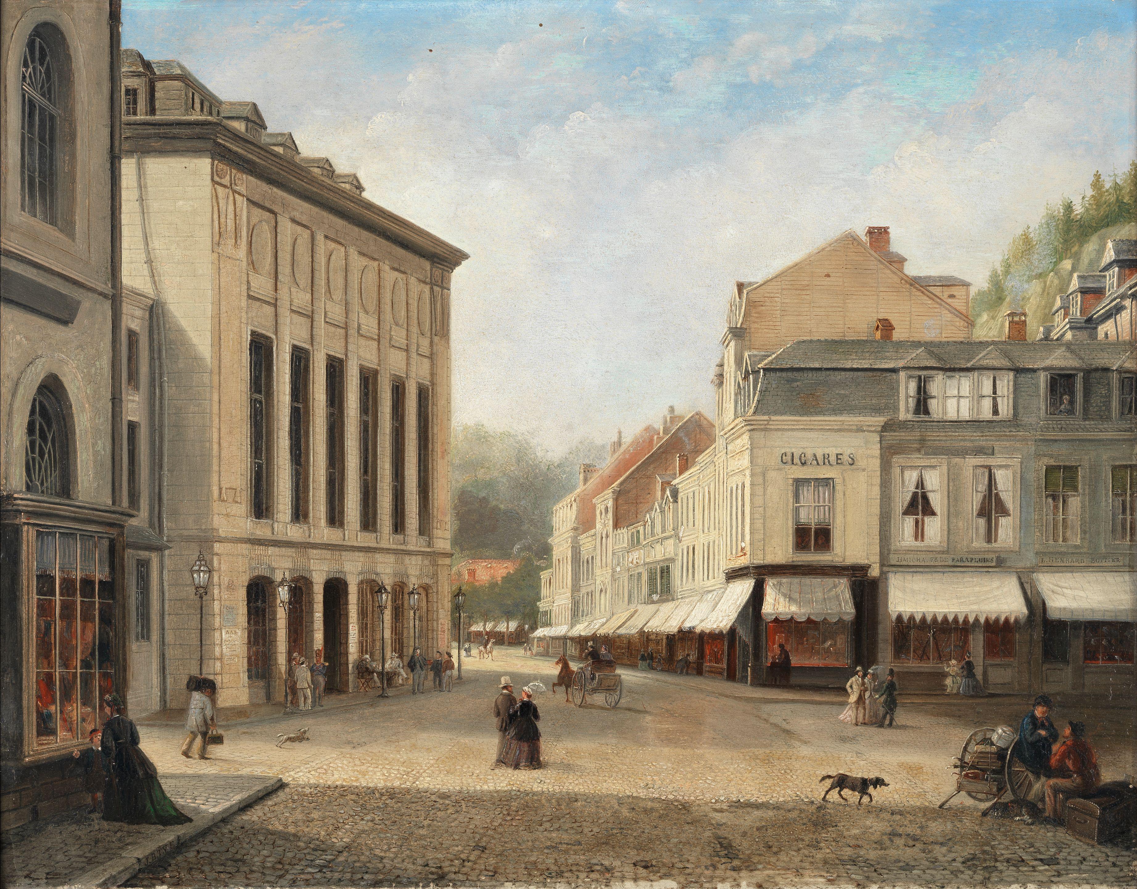 Jan Baptiste Tetar Van Elven - Street scene, probably Spa, Belgium