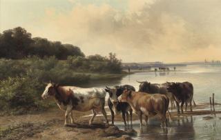 Jan Bedijs Tom - Cows on the embankment