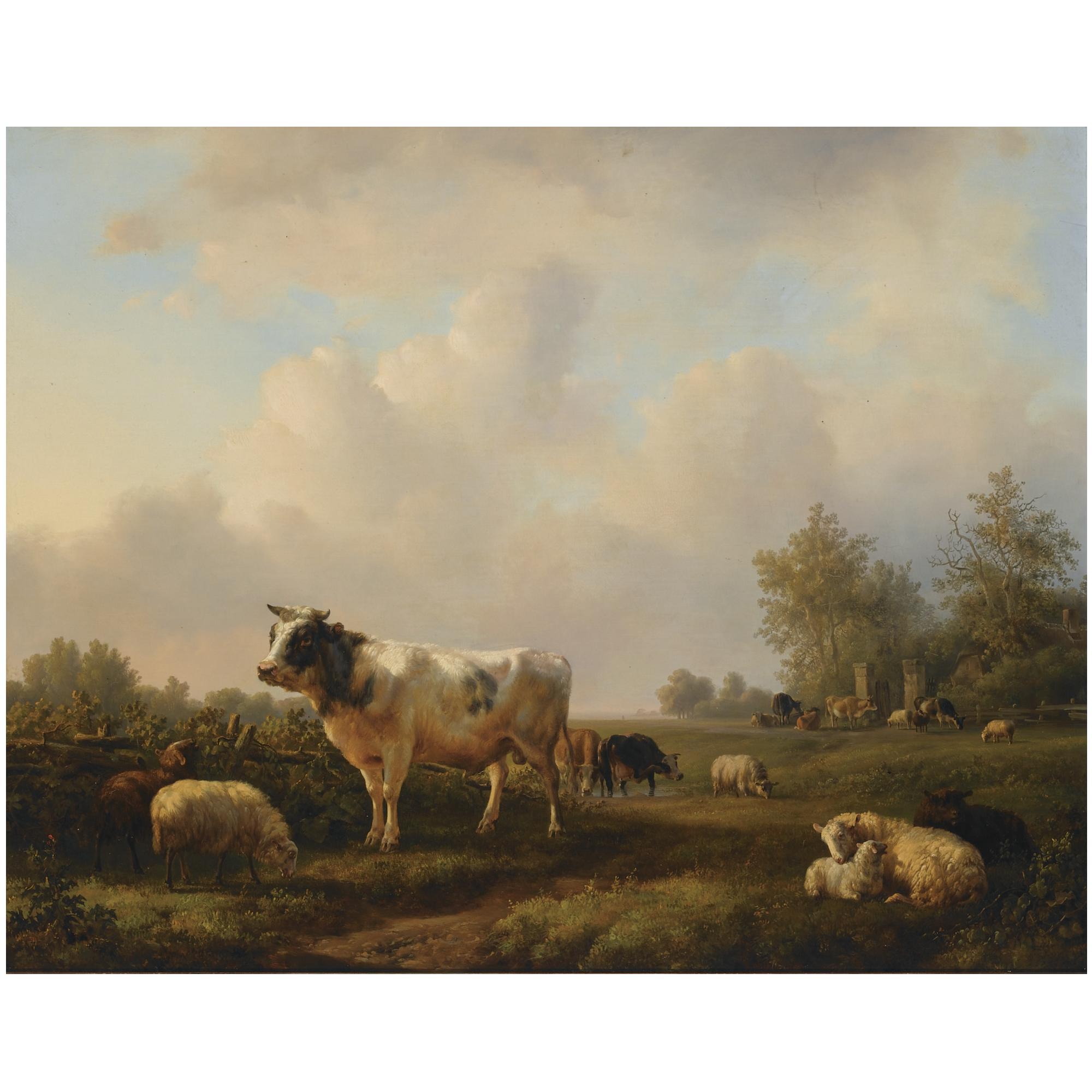 Jan Bedijs Tom - Dutch Cattle In A Summer Landscape