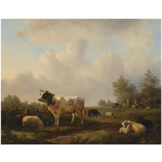Jan Bedijs Tom - Dutch Cattle In A Summer Landscape