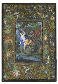 Jan Berents - Pan And Syrinx, Within An Elaborate Decorative Border