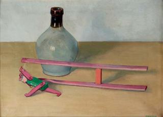 Jan Boon - A still life with a jug and a toy