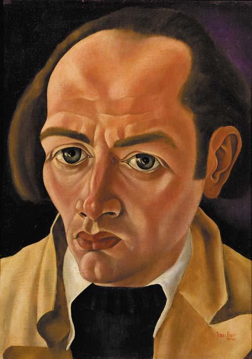 Jan Bor - Zelfportret in geel jasje