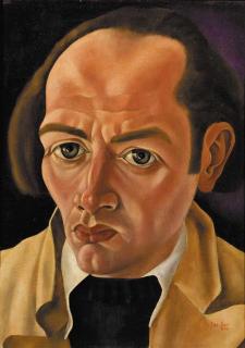 Jan Bor - Zelfportret in geel jasje