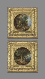 Jan Breughel I - A rocky landscape with the Rest on the Flight into Egypt; and A wooded landscape with the Temptation of Christ