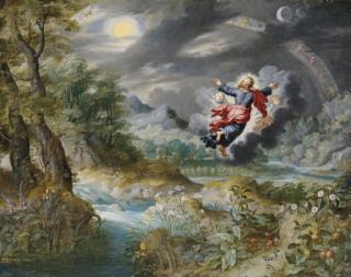 Jan Breughel II - God Creating The Sun, The Moon And The Stars In The Firmament