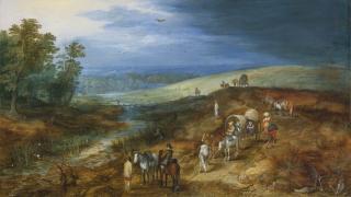Jan Breughel The Younger - Landscape With Travelers And Bittern Hunter