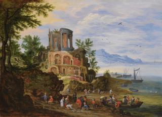 Jan Brueghel le Jeune - Landscape With Ruins Animated With Figures