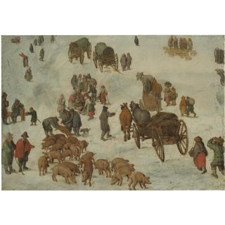 Jan Brueghel the Younger - Studies Of A Pig Market