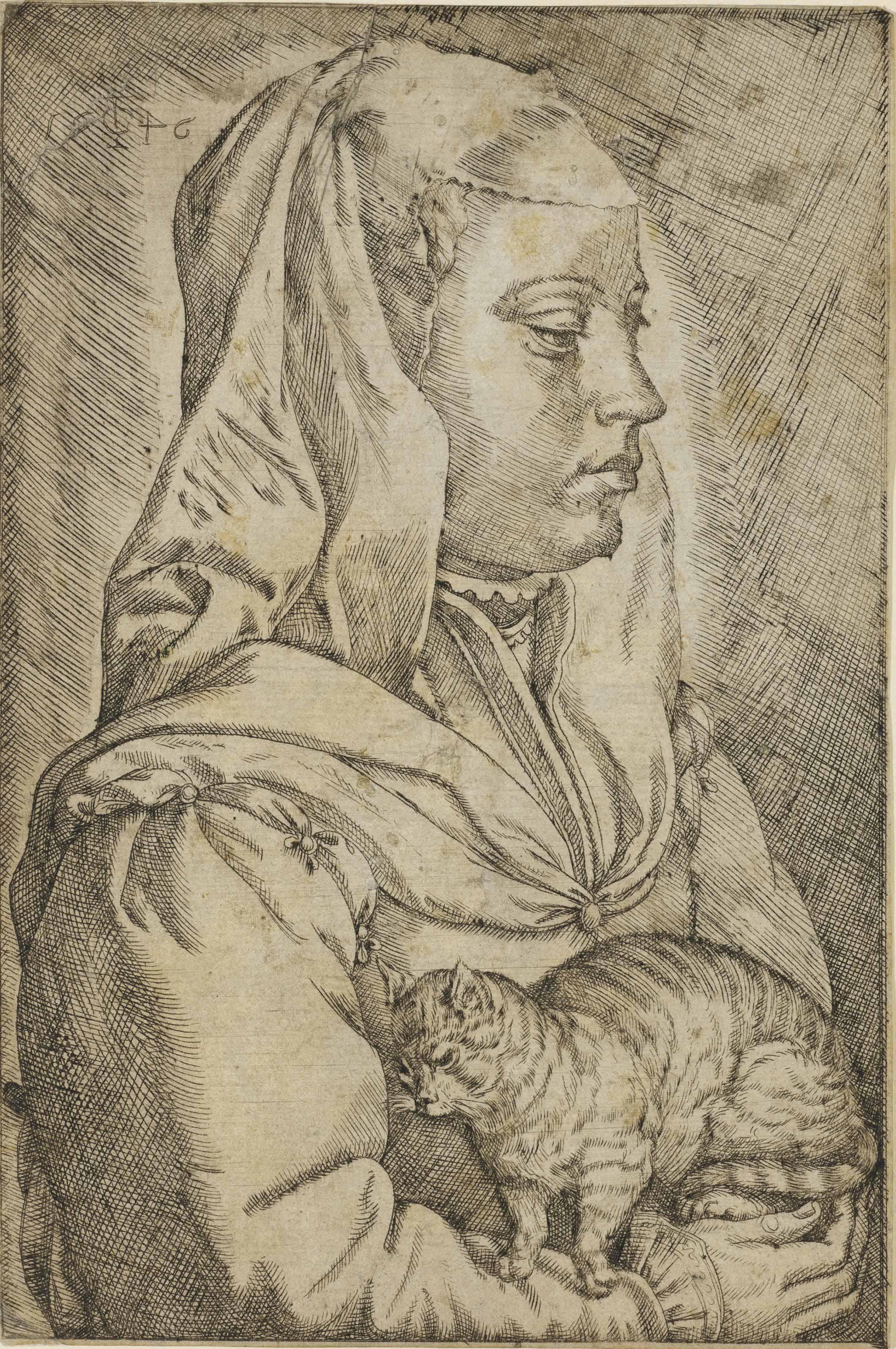 Jan Cornelisz. Vermeyen - The Woman With The Cat