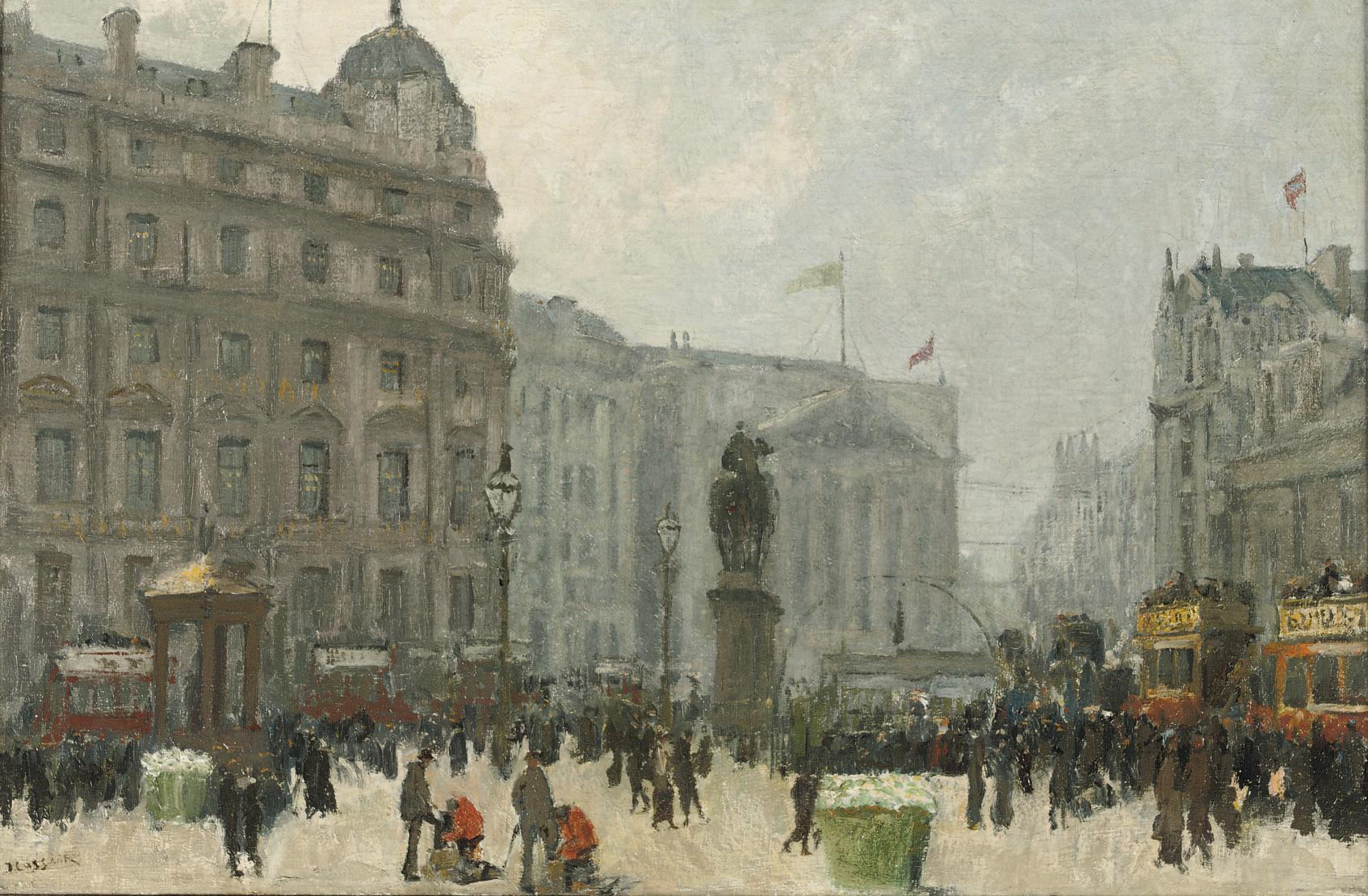 Jan Cossaar - A view from Trafalgar Square towards Whitehall, London