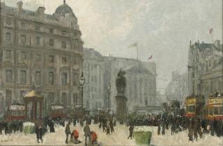 Jan Cossaar - A view from Trafalgar Square towards Whitehall, London