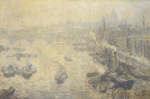 Jan Cossaar - Early morning on the Thames, London