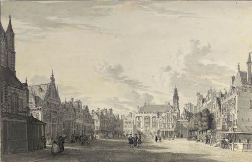 Jan De Beijer - A view of the Grote Markt, Haarlem