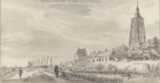 Jan de Beijer - The Heukelum Gate in Asperen, with the Dutch Reformed Church