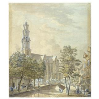 Jan de Beijer - The Westerkerk, Amsterdam, Seen From The Rozengracht 