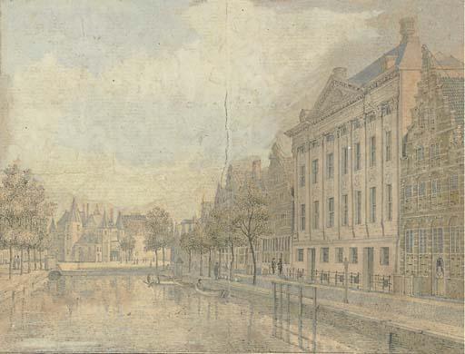 Jan de Beyer - View of the Kloveniersburgwal, Amsterdam, the Weighing House beyond