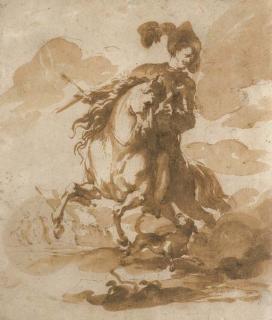 Jan De Bisschop - A general on horseback before a column of infantry