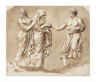 Jan De Bisschop - A relief after the antique: A marriage scene