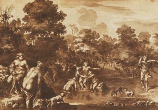 Jan de Bisschop - Diana and Actaeon