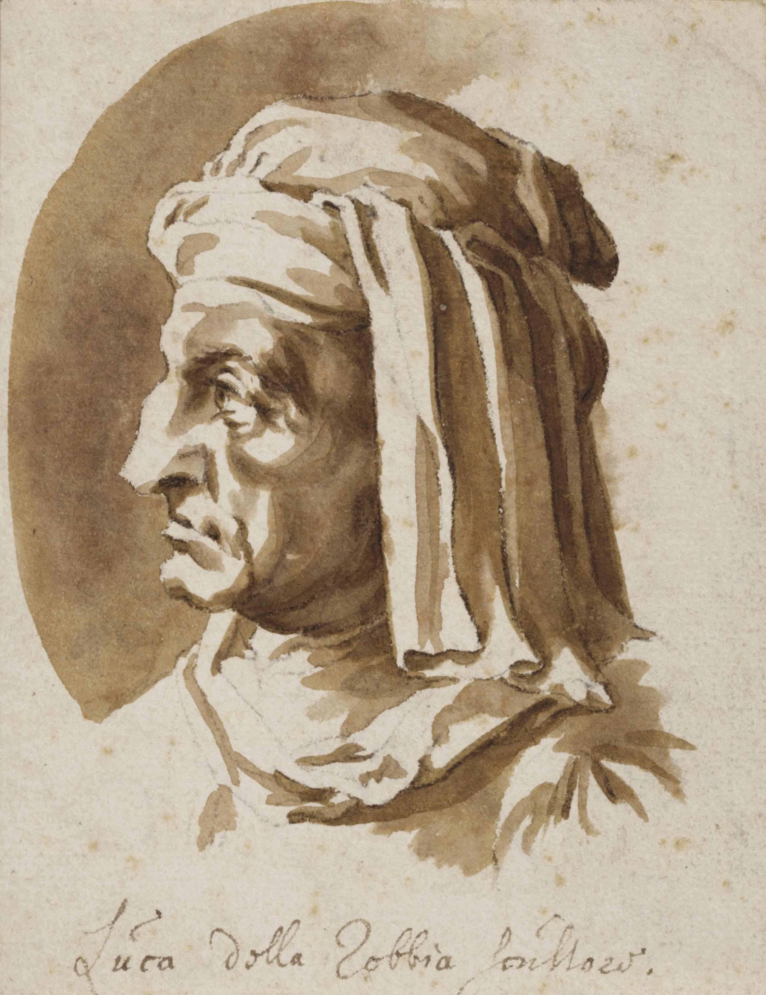 Jan De Bisschop - Portrait bust of Luca della Robbia, after Giorgio Vasari