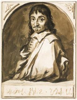 Jan De Bisschop - Portrait Of René Descartes, Bust-Length And Leaning On A Ledge, In A Fictive Arch