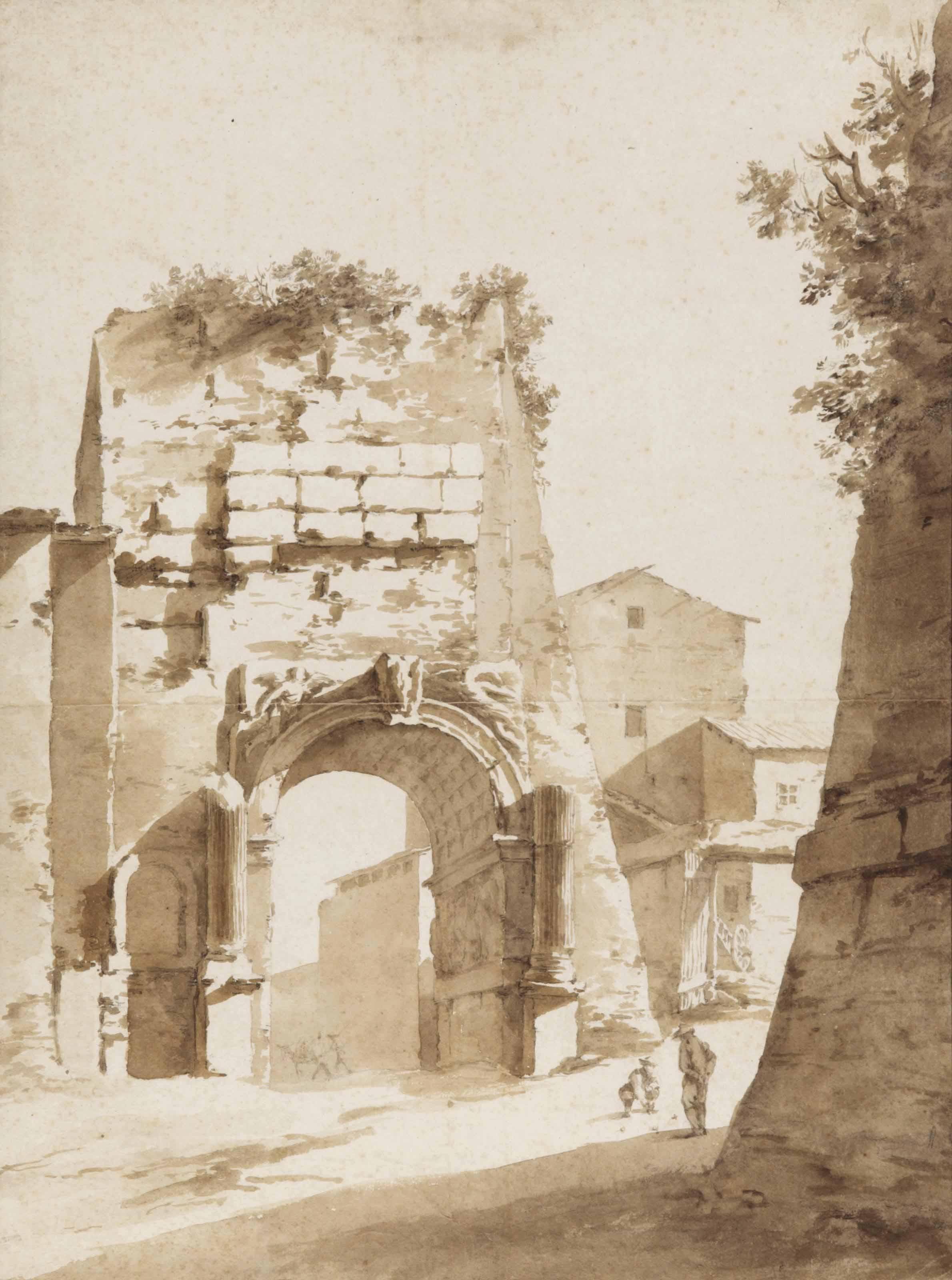 Jan De Bisschop - The Arch of Titus, Rome, after Jan Both
